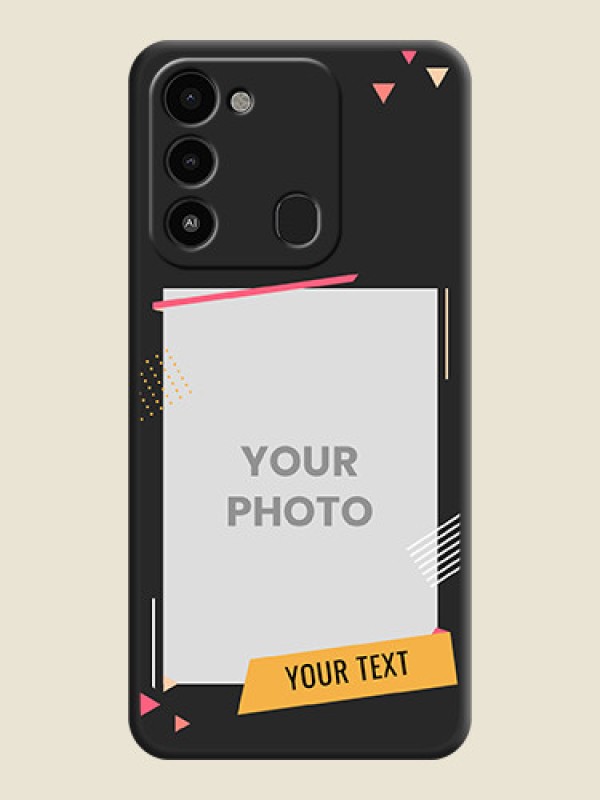 Custom Photo Frame with Triangle Small Dots on Photo on Space Black Soft Matte Back Cover - Tecno Spark 8C - alternate view