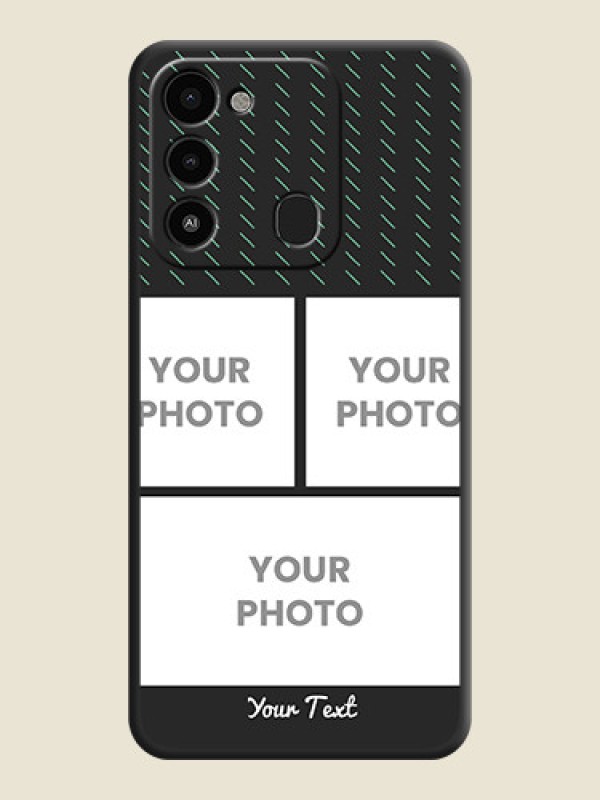 Custom Cross Dotted Pattern with 2 Image Holder  on Personalised Space Black Soft Matte Cases - Tecno Spark 8C - alternate view