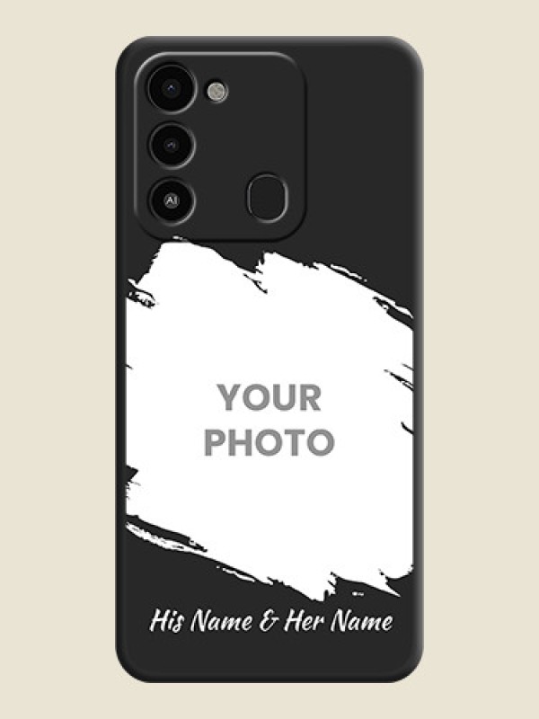 Custom Grunge Brush Strokes on Photo on Space Black Soft Matte Back Cover - Tecno Spark 8C - alternate view