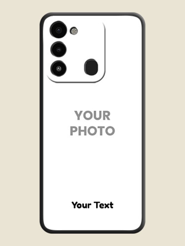 Custom Full Single Pic Upload With Text On Space Black Personalized Soft Matte Phone Covers -Tecno Spark 8C - alternate view