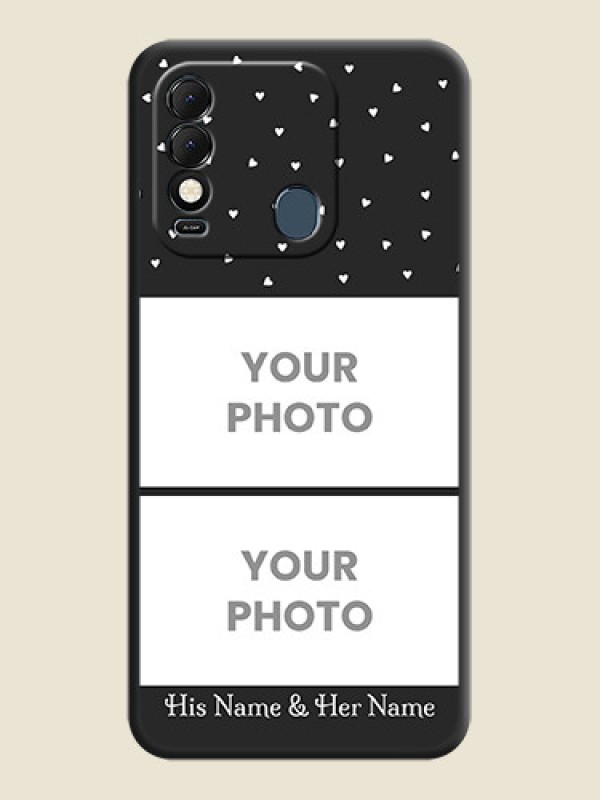 Custom Miniature Love Symbols with Name on Space Black Custom Soft Matte Back Cover - Tecno Spark 8T - alternate view