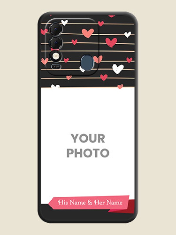 Custom Love Pattern with Name on Pink Ribbon  on Photo on Space Black Soft Matte Back Cover - Tecno Spark 8T - alternate view