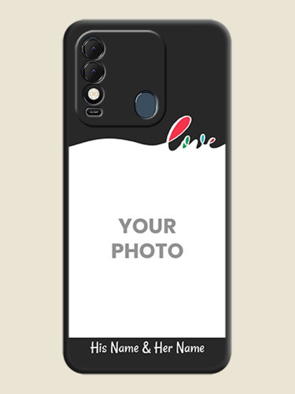Custom Fall in Love Pattern with Picture on Photo on Space Black Soft Matte Mobile Case - Tecno Spark 8T - alternate view