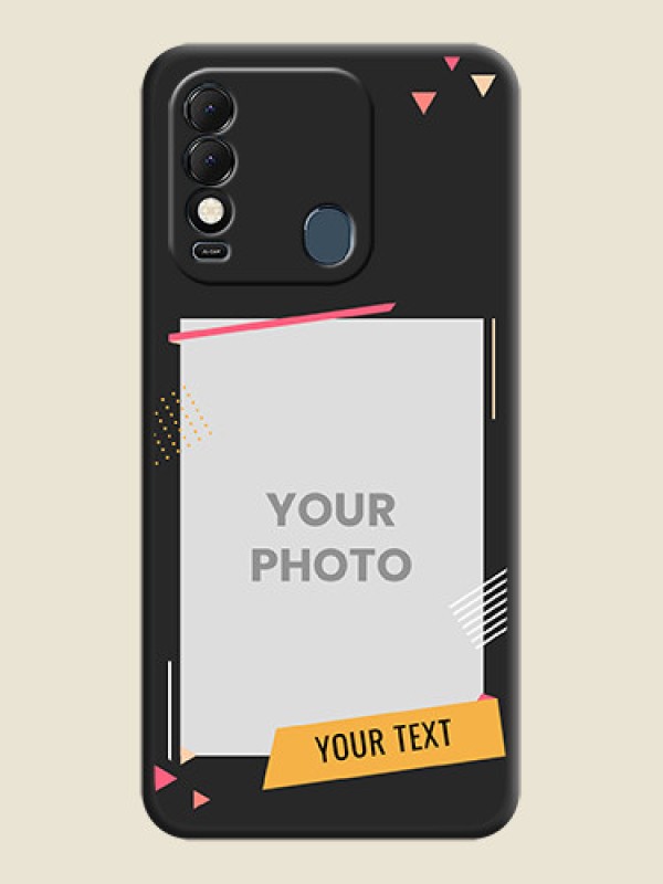Custom Photo Frame with Triangle Small Dots on Photo on Space Black Soft Matte Back Cover - Tecno Spark 8T - alternate view