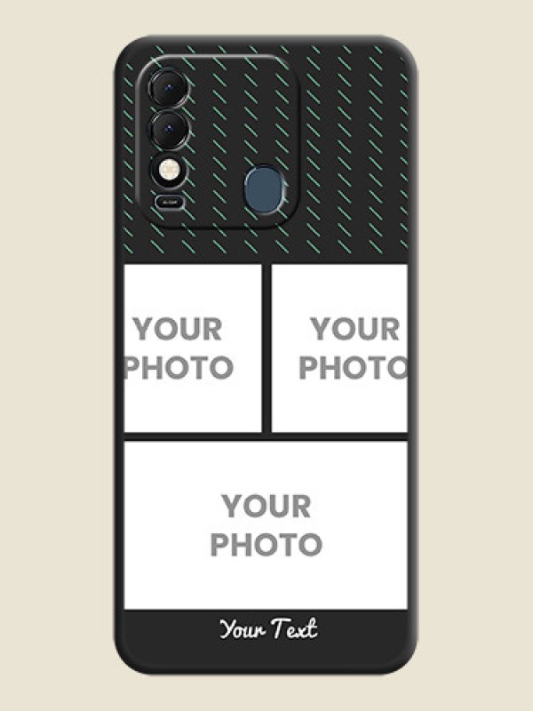 Custom Cross Dotted Pattern with 2 Image Holder  on Personalised Space Black Soft Matte Cases - Tecno Spark 8T - alternate view