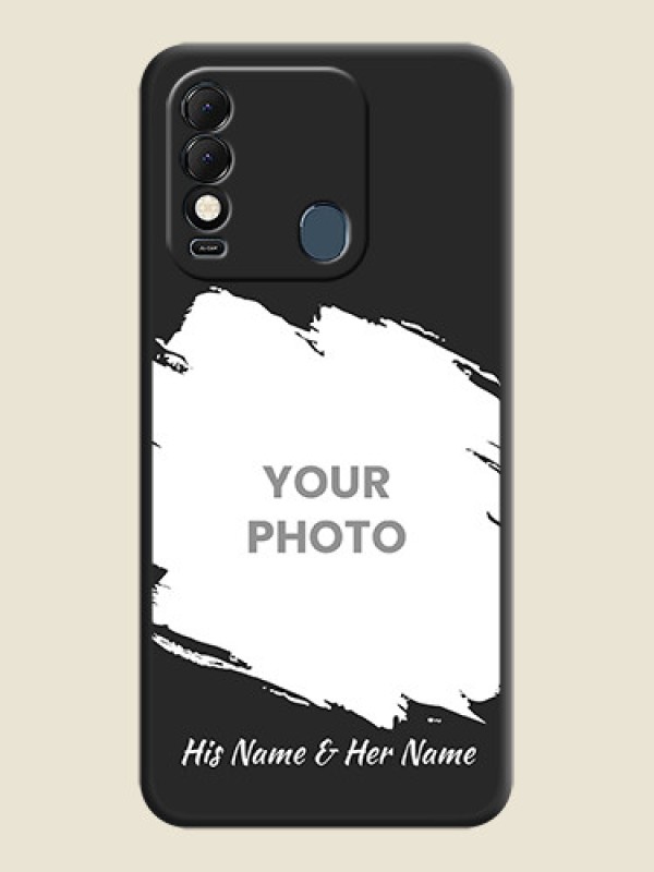 Custom Grunge Brush Strokes on Photo on Space Black Soft Matte Back Cover - Tecno Spark 8T - alternate view