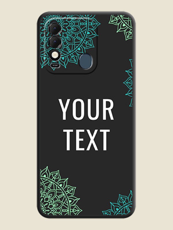 Custom Your Name with Floral Design on Space Black Custom Soft Matte Back Cover - Tecno Spark 8T - alternate view