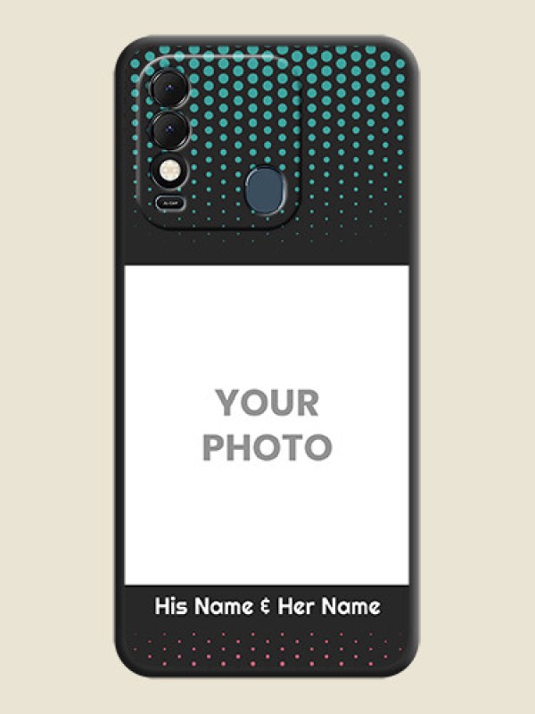 Custom Faded Dots with Grunge Photo Frame and Text on Space Black Custom Soft Matte Phone Cases - Tecno Spark 8T - alternate view