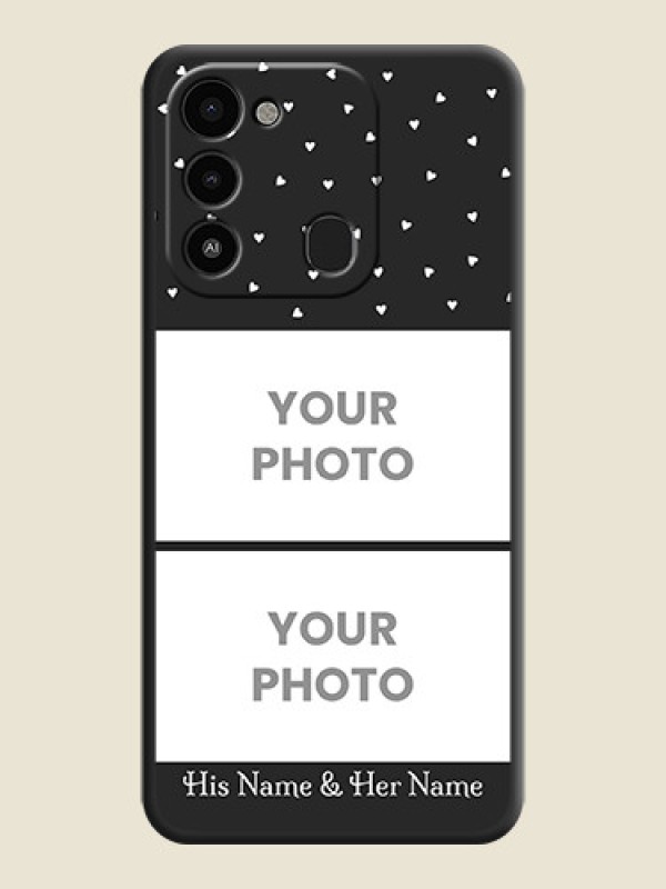 Custom Miniature Love Symbols with Name on Space Black Custom Soft Matte Back Cover - Tecno Spark 9 - alternate view