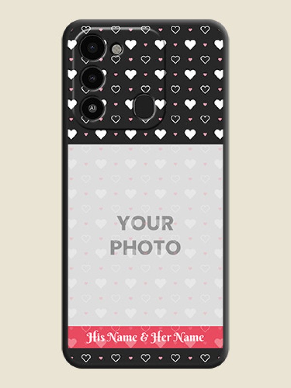 Custom White Color Love Symbols with Text Design on Photo on Space Black Soft Matte Phone Cover - Tecno Spark 9 - alternate view