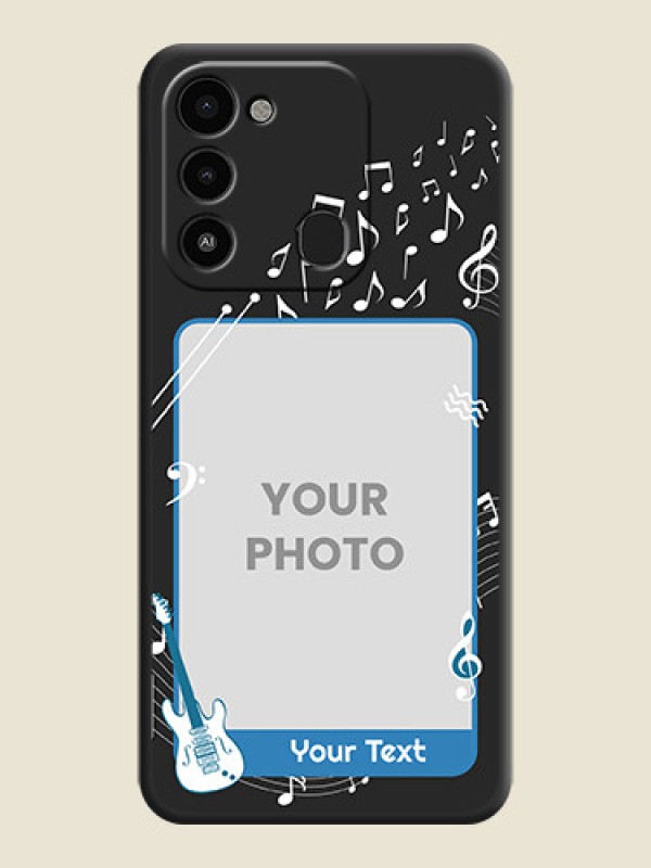 Custom Musical Theme Design with Text on Photo on Space Black Soft Matte Mobile Case - Tecno Spark 9 - alternate view