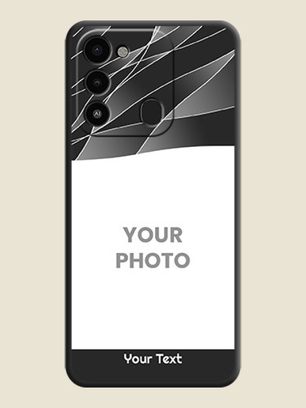 Custom Mixed Wave Lines on Photo on Space Black Soft Matte Mobile Cover - Tecno Spark 9 - alternate view