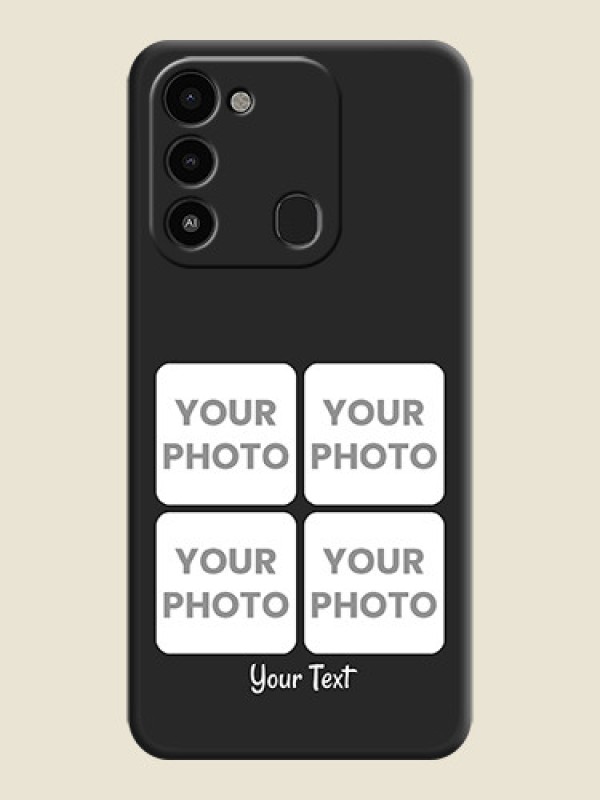 Custom Floral Art with 6 Image Holder on Photo on Space Black Soft Matte Mobile Case - Tecno Spark 9 - alternate view