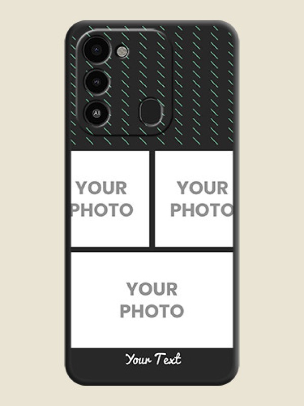 Custom Cross Dotted Pattern with 2 Image Holder  on Personalised Space Black Soft Matte Cases - Tecno Spark 9 - alternate view