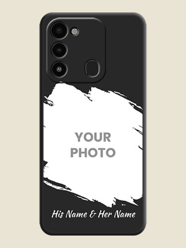 Custom Grunge Brush Strokes on Photo on Space Black Soft Matte Back Cover - Tecno Spark 9 - alternate view