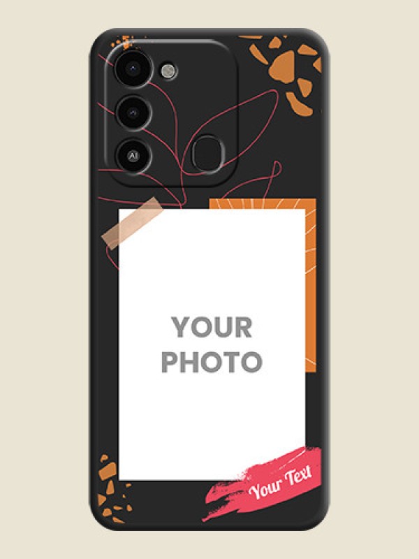 Custom Orange Photo Frame on Space Black Custom Soft Matte Phone Back Cover - Tecno Spark 9 - alternate view