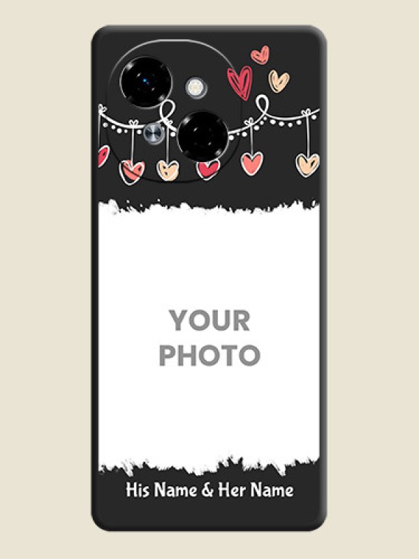 Custom Pink Love Hangings with Name On Space Black Custom Soft Matte Mobile Back Cover - Spark Go 1 - alternate view