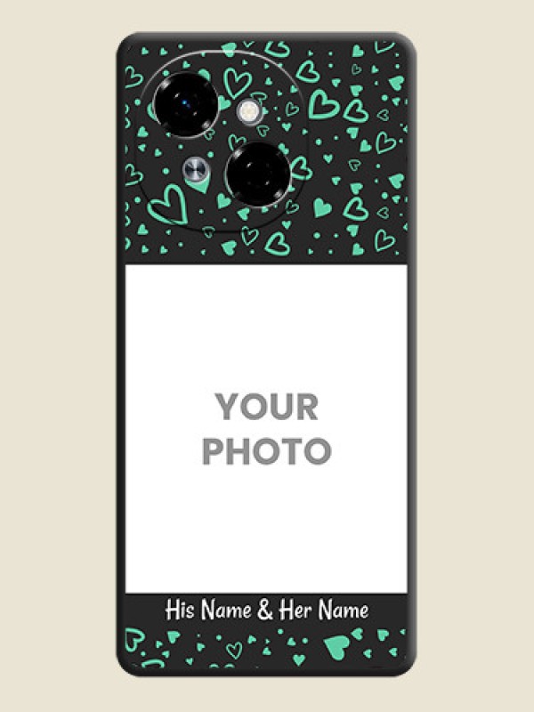 Custom Sea Green Indefinite Love Pattern on Photo On Space Black Custom Soft Matte Mobile Back Cover - Spark Go 1 - alternate view