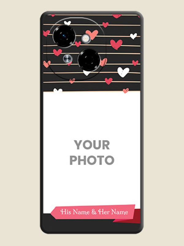 Custom Love Pattern with Name on Pink Ribbon on Photo On Space Black Custom Soft Matte Mobile Back Cover - Spark Go 1 - alternate view