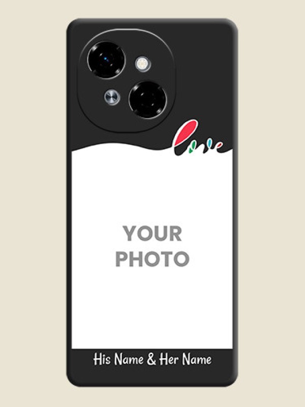 Custom Fall in Love Pattern with Picture on Photo On Space Black Custom Soft Matte Mobile Back Cover - Spark Go 1 - alternate view