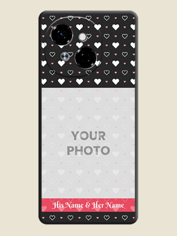 Custom White Color Love Symbols with Text Design on Photo On Space Black Custom Soft Matte Mobile Back Cover - Spark Go 1 - alternate view