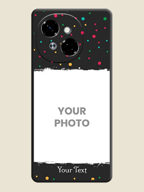 Custom Multicolor Dotted Pattern with Text On Space Black Custom Soft Matte Mobile Back Cover - Spark Go 1 - alternate view