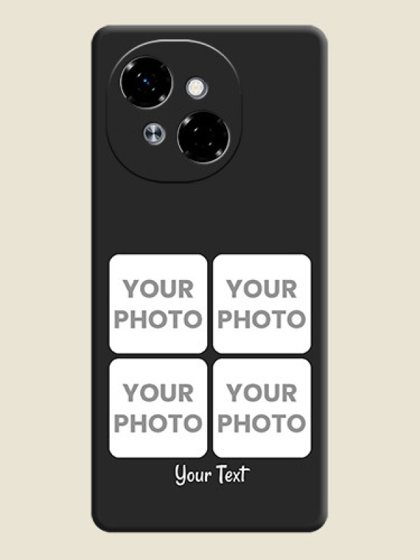 Custom Floral Art with 6 Image Holder on Photo On Space Black Custom Soft Matte Mobile Back Cover - Spark Go 1 - alternate view