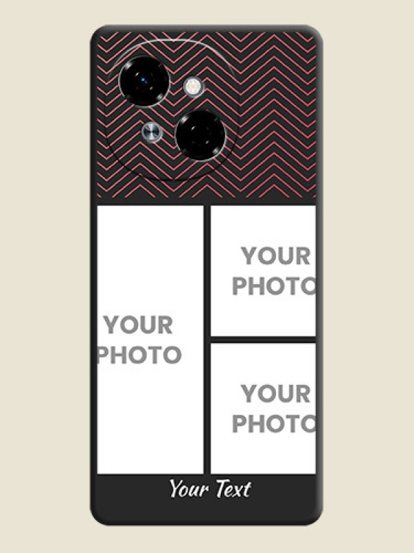 Custom Wave Pattern with 3 Image Holder On Space Black Custom Soft Matte Mobile Back Cover - Spark Go 1 - alternate view