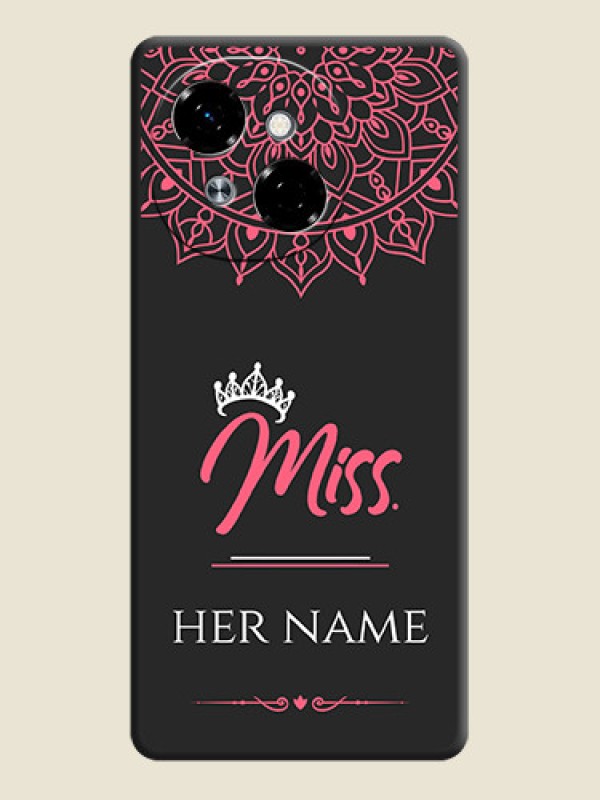 Custom Mrs Name with Floral Design On Space Black Custom Soft Matte Mobile Back Cover - Spark Go 1 - alternate view