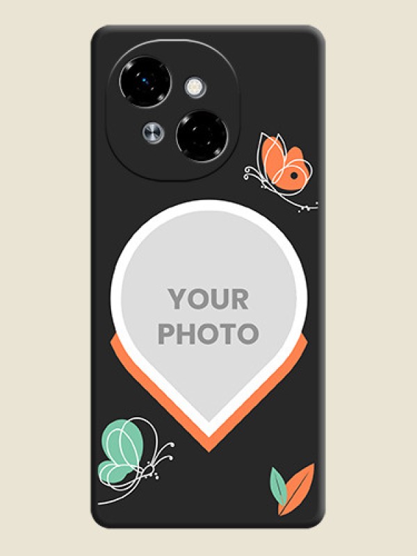 Custom Upload Pic With Simple Butterly Design On Space Black Custom Soft Matte Mobile Back Cover - Spark Go 1 - alternate view