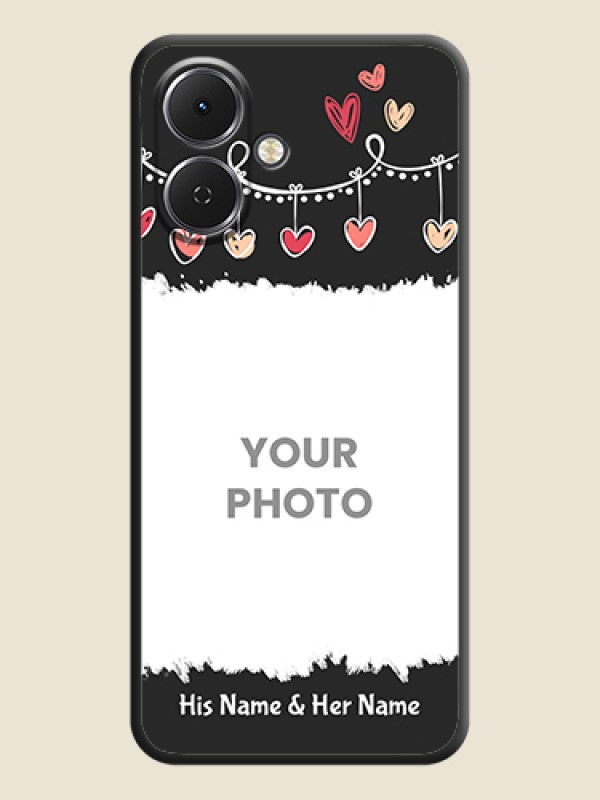 Custom Pink Love Hangings with Name On Space Black Custom Soft Matte Mobile Back Cover - Tecno Spark Go 2 - alternate view