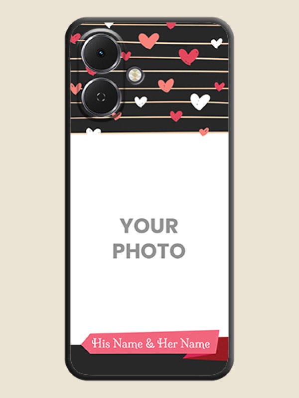 Custom Love Pattern with Name on Pink Ribbon on Photo On Space Black Custom Soft Matte Mobile Back Cover - Tecno Spark Go 2 - alternate view