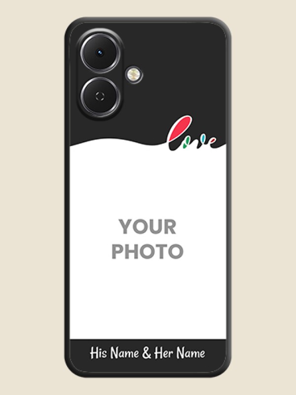 Custom Fall in Love Pattern with Picture on Photo On Space Black Custom Soft Matte Mobile Back Cover - Tecno Spark Go 2 - alternate view