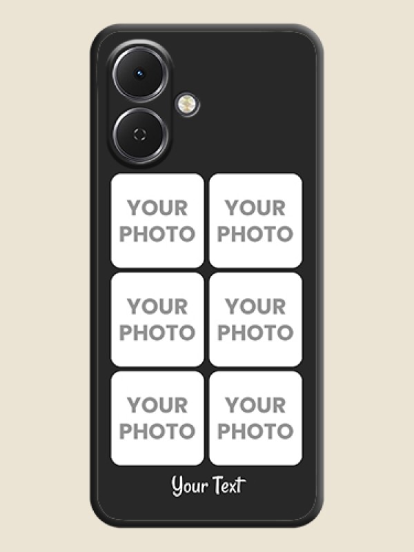 Custom Floral Art with 6 Image Holder on Photo On Space Black Custom Soft Matte Mobile Back Cover - Tecno Spark Go 2 - alternate view