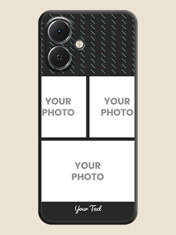 Custom Cross Dotted Pattern with 2 Image Holder On Space Black Custom Soft Matte Mobile Back Cover - Tecno Spark Go 2 - alternate view
