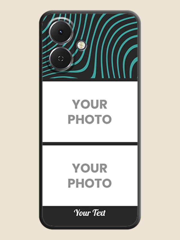 Custom Wave Pattern with 2 Image Holder On Space Black Custom Soft Matte Mobile Back Cover - Tecno Spark Go 2 - alternate view