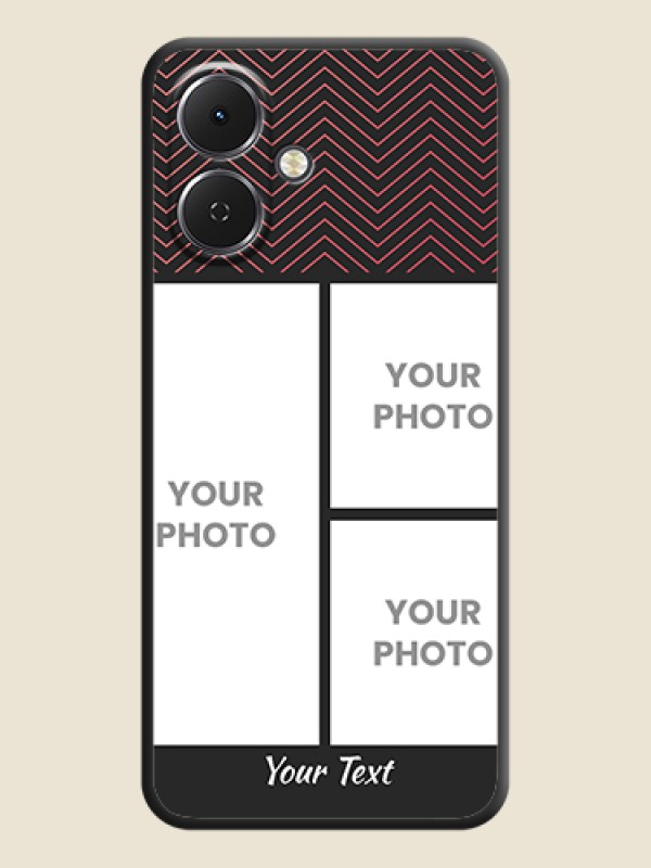 Custom Wave Pattern with 3 Image Holder On Space Black Custom Soft Matte Mobile Back Cover - Tecno Spark Go 2 - alternate view