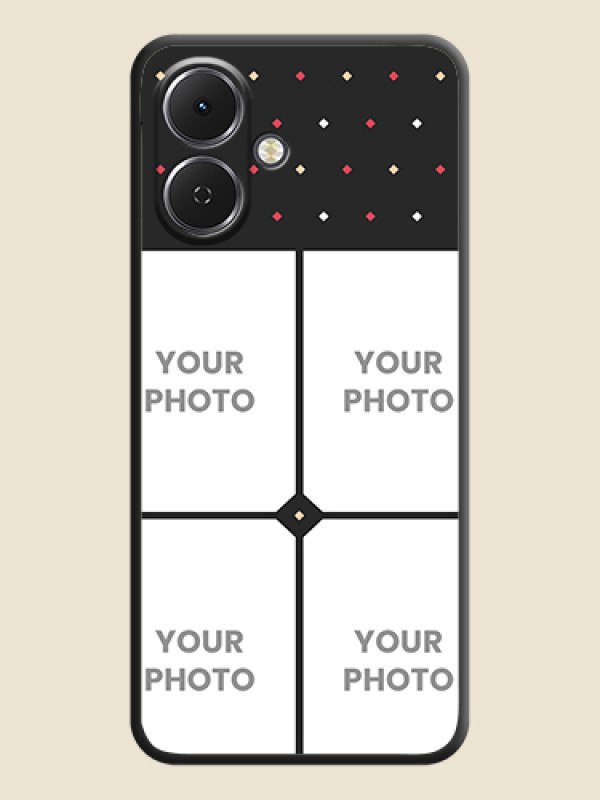 Custom Multicolor Dotted Pattern with 4 Image Holder On Space Black Custom Soft Matte Mobile Back Cover - Tecno Spark Go 2 - alternate view