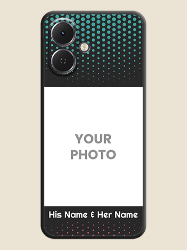 Custom Faded Dots with Grunge Photo Frame and Text On Space Black Custom Soft Matte Mobile Back Cover - Tecno Spark Go 2 - alternate view