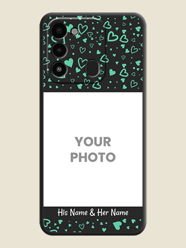 Custom Sea Green Indefinite Love Pattern on Photo on Space Black Soft Matte Mobile Cover - Tecno Spark Go 2022 - alternate view