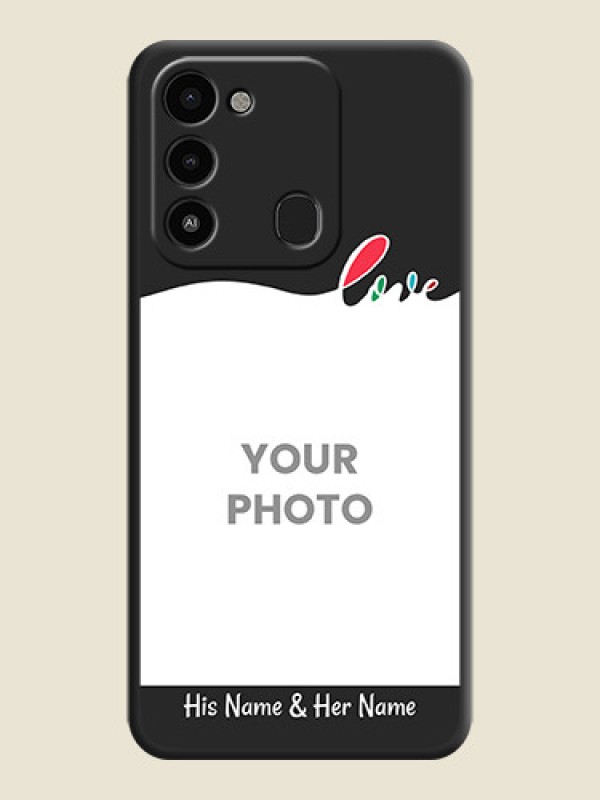 Custom Fall in Love Pattern with Picture on Photo on Space Black Soft Matte Mobile Case - Tecno Spark Go 2022 - alternate view