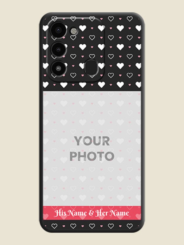 Custom White Color Love Symbols with Text Design on Photo on Space Black Soft Matte Phone Cover - Tecno Spark Go 2022 - alternate view