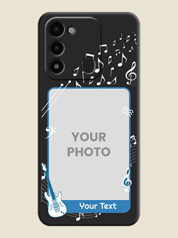 Custom Musical Theme Design with Text on Photo on Space Black Soft Matte Mobile Case - Tecno Spark Go 2022 - alternate view