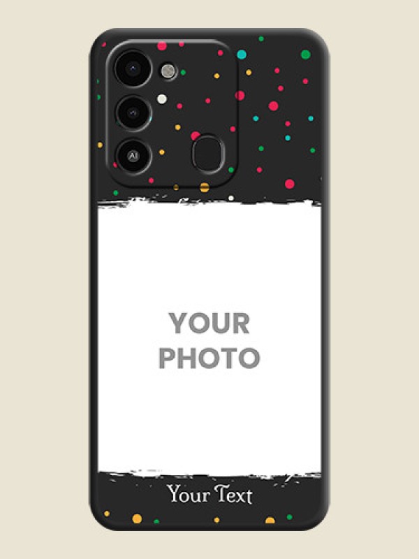 Custom Multicolor Dotted Pattern with Text on Space Black Custom Soft Matte Phone Back Cover - Tecno Spark Go 2022 - alternate view