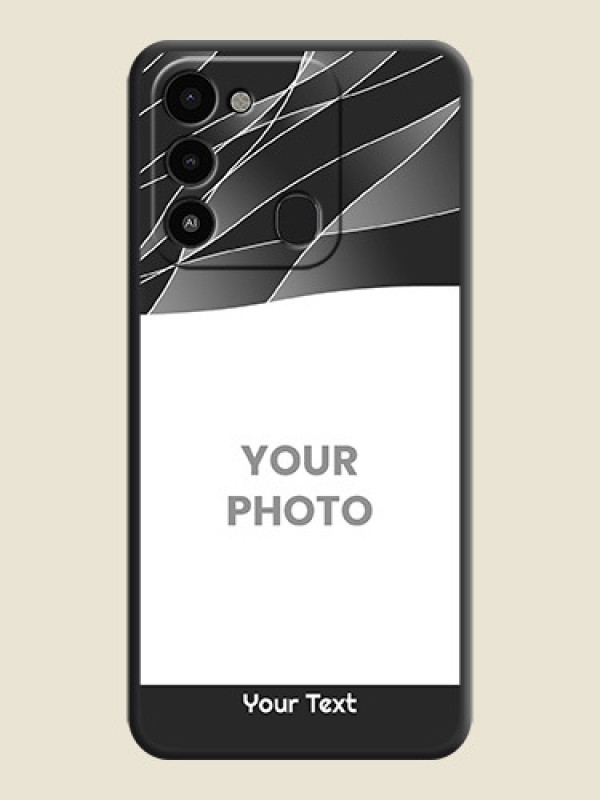 Custom Mixed Wave Lines on Photo on Space Black Soft Matte Mobile Cover - Tecno Spark Go 2022 - alternate view