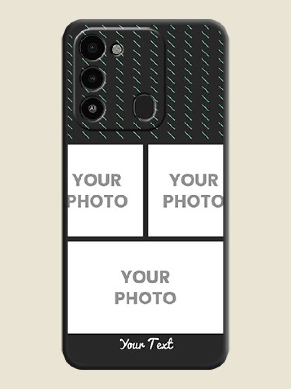 Custom Cross Dotted Pattern with 2 Image Holder  on Personalised Space Black Soft Matte Cases - Tecno Spark Go 2022 - alternate view