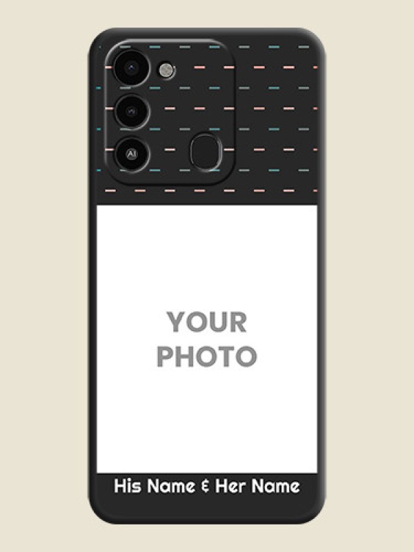 Custom Line Pattern Design with Text on Space Black Custom Soft Matte Phone Back Cover - Tecno Spark Go 2022 - alternate view