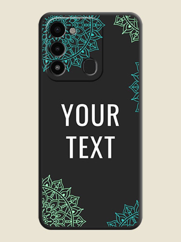 Custom Your Name with Floral Design on Space Black Custom Soft Matte Back Cover - Tecno Spark Go 2022 - alternate view