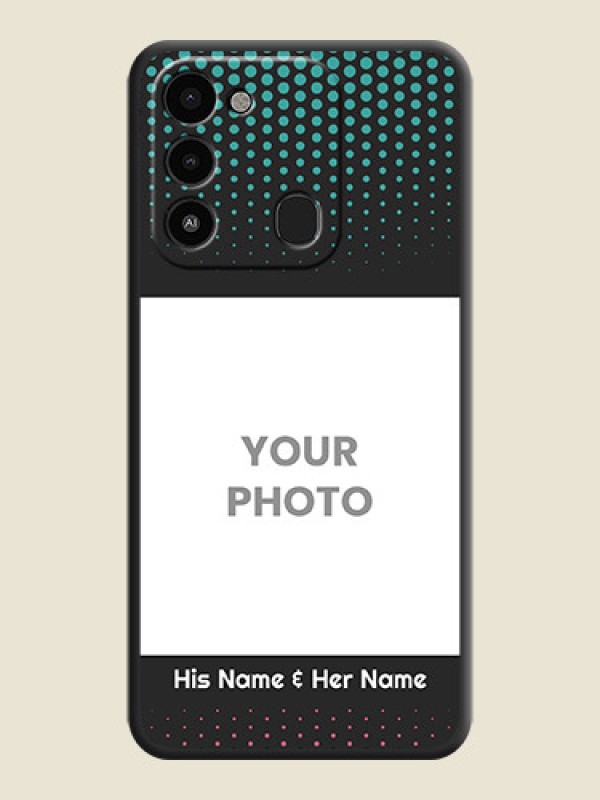 Custom Faded Dots with Grunge Photo Frame and Text on Space Black Custom Soft Matte Phone Cases - Tecno Spark Go 2022 - alternate view