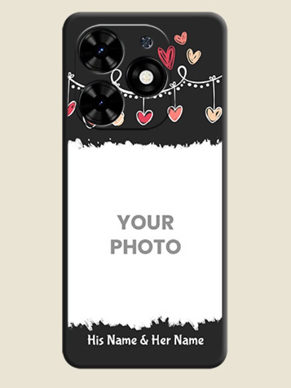 Custom Pink Love Hangings with Name on Space Black Custom Soft Matte Phone Cases - Tecno Spark Go 2024 - alternate view